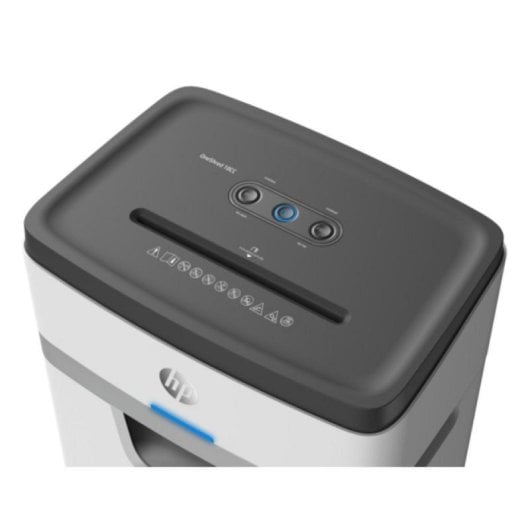 Destructora HP OneShred 18CC 18 hojas, corte en partículas P-5, 25L, 65dB, blanco/negro