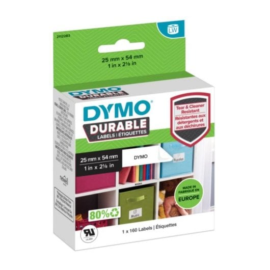 DYMO Durable Bianco Etichette Autoadesive Polipropilene 2,5x5,4 cm 160 Pezzi