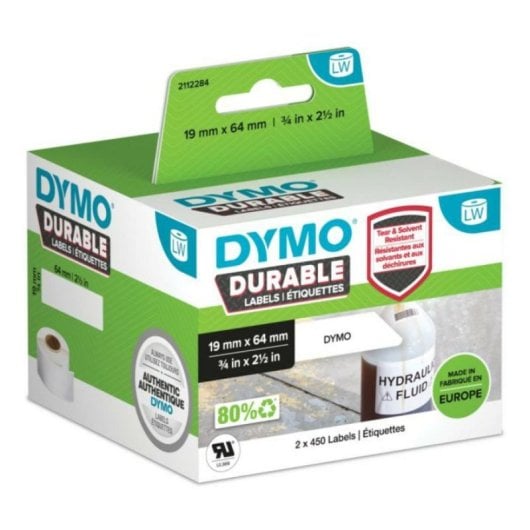 Etichette Autoadesive Bianche in Polipropilene 1,9x6,4 cm Resistenza Olio e Strappo
