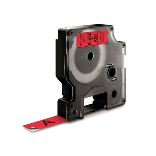 Etiquetas estándar poliéster DYMO D1 Negro sobre Rojo 12mm x 7m compatibles LabelManager/LabelWriter 450 DUO