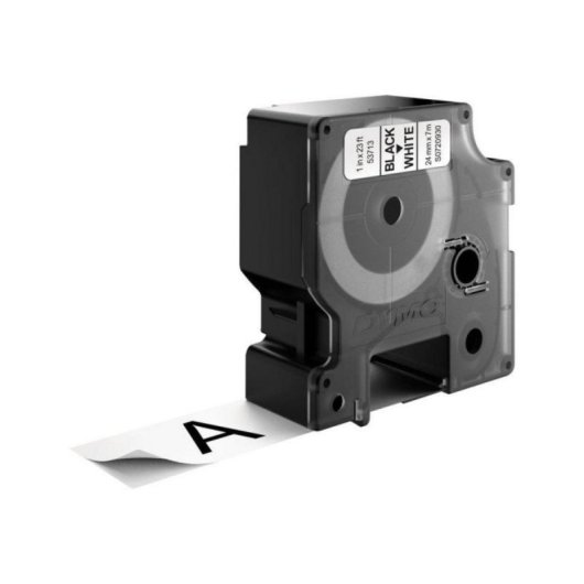 Étiquettes standard D1 DYMO - 2,4 cm x 7 m, Noir sur blanc, Polyester, Belgique