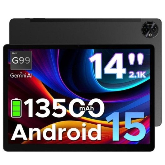 Tablet Doogee Tab E3 Max 4G 14" 8GB 256GB Preto