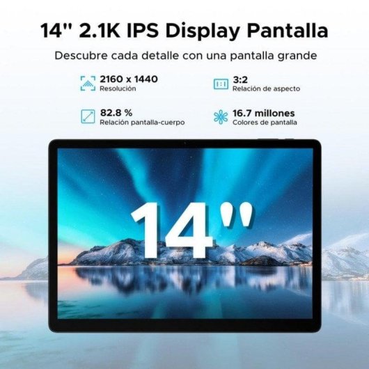 Tablet Doogee Tab E3 Max 4G 14" 8GB 256GB Preto