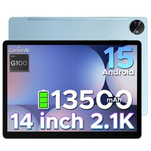 Tablet DOOGEE Tab E3 Max 8GB 256GB 14" IPS Helio G99 13500mAh 4G LTE Dual SIM Blu