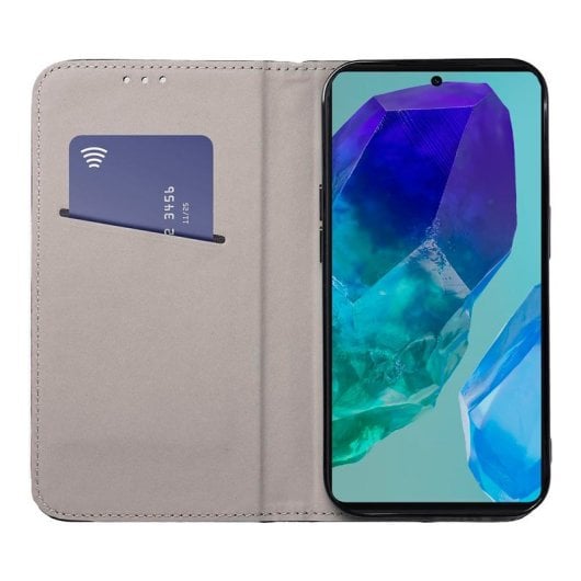 COOL Flip Cover Hülle für Samsung M556 Galaxy M55 5G Glatt Schwarz