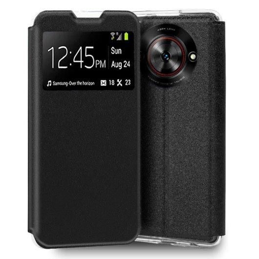 COOL Flip Cover Hülle für ZTE Blade A75 5G Glatt Schwarz