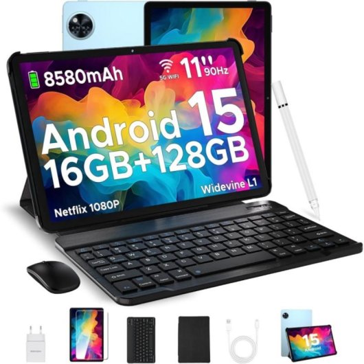 Tablet DOOGEE U11 4GB 128GB 11" 90Hz 8580mAh Android 15 Octa-Core Azul + Pack de Accesorios