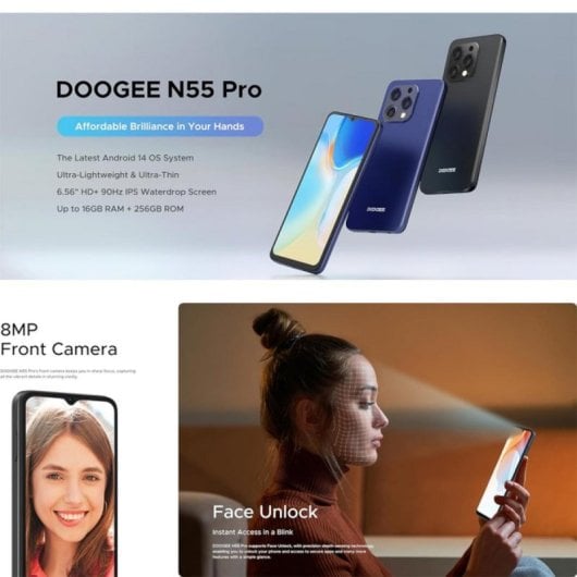 Smartphone DOOGEE N55 Pro 6GB 256GB 4G 5150mAh Android 14