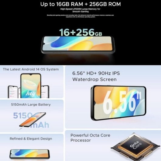 Smartphone DOOGEE N55 Pro 6GB 256GB 4G 5150mAh Android 14