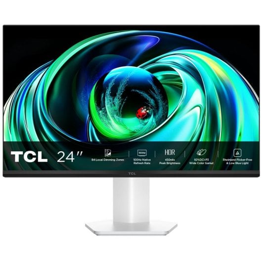 Monitor TCL 24G54 23.8" FullHD 100Hz VA MiniLED HDR10 Blanco VESA Altura Ajustable