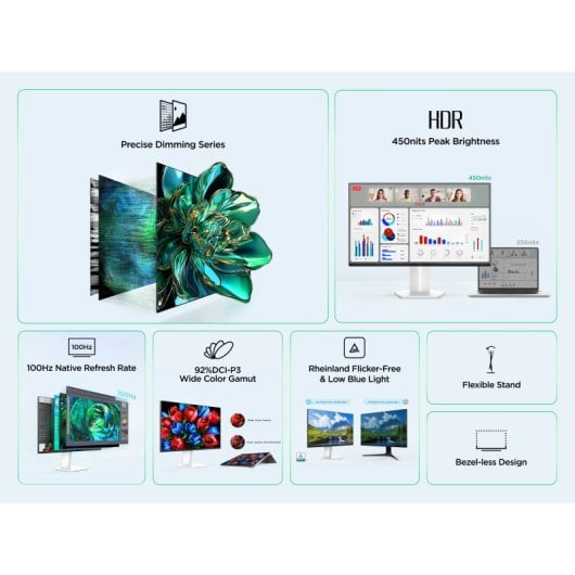Monitor TCL 24G54 23.8" FullHD 100Hz VA MiniLED HDR10 Blanco VESA Altura Ajustable