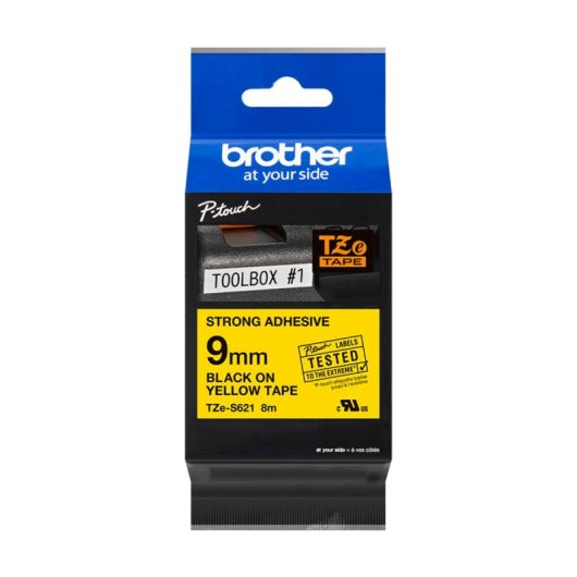 Ruban adhésif Brother TZE-S621 - 9mm x 8m - Haute adhérence durable
