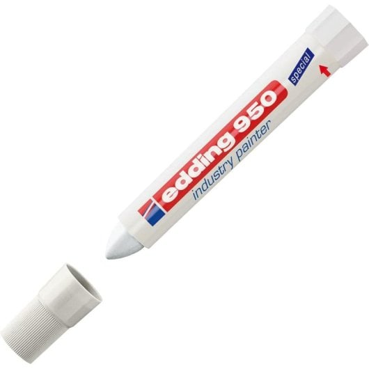 Marcatori industriali bianchi resistenti al calore e impermeabili, punta flessibile 10 mm, confezione da 10