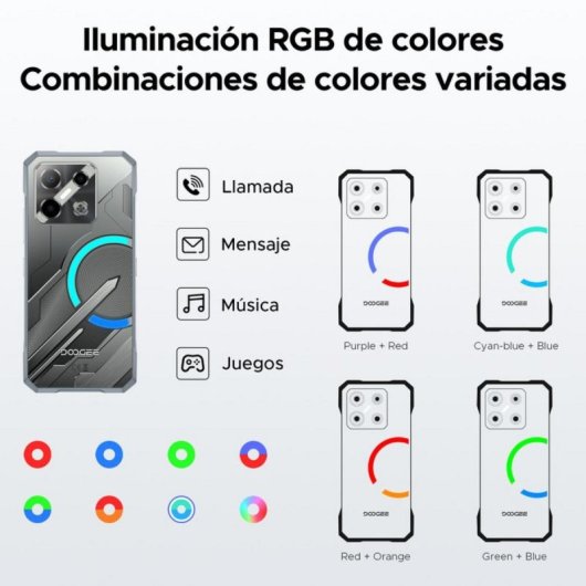 Smartphone DOOGEE Blade GT Play 20GB RAM 256GB 5G Transparent Rückseite LED-Leiste