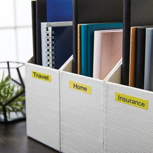 Polyester-Etiketten schwarz auf gelb Dymo 12mm x 7m kompatibel mit LabelManager/LabelWriter 450 DUO