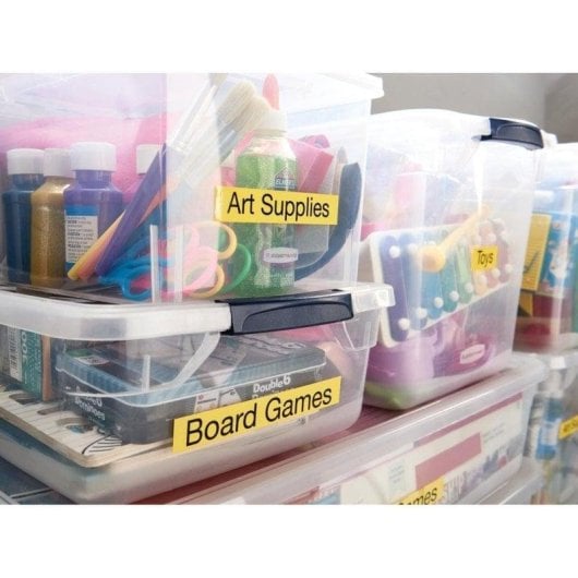 Polyester-Etiketten schwarz auf gelb Dymo 12mm x 7m kompatibel mit LabelManager/LabelWriter 450 DUO