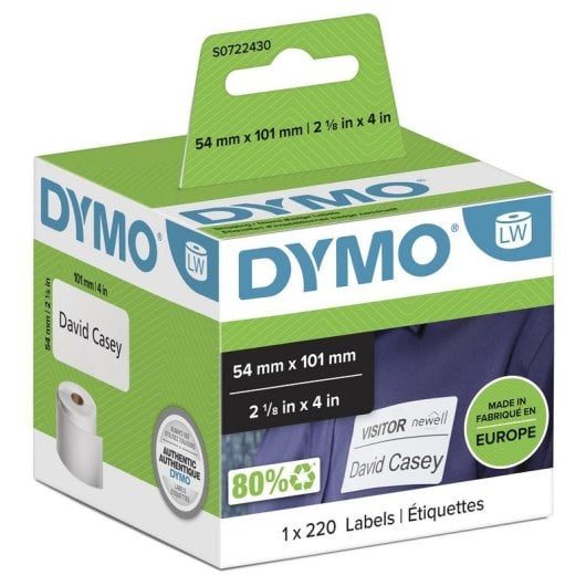Etiquetas autoadesivas brancas 54x101mm DYMO LabelWriter 220 unidades