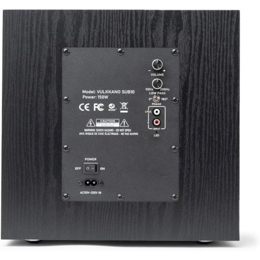 Subwoofer VULKKANO Sub10 10" 150W RMS Frequenza 40-200Hz Nero Rovere Elegante