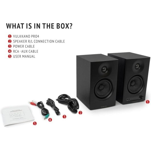 Altavoces Vulkkano PRO4 Activos Bluetooth 80W Control EQ óptica y RCA