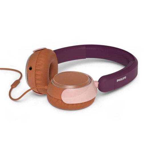 Auriculares Philips alámbricos con micrófono, color Naranja/Púrpura/Rosa