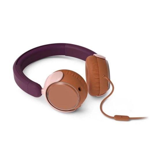 Auriculares Philips alámbricos con micrófono, color Naranja/Púrpura/Rosa