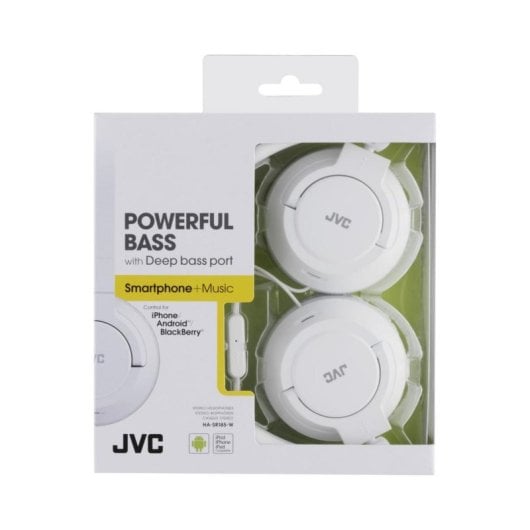 Auriculares JVC con cable con micrófono integrado blancos y control de volumen