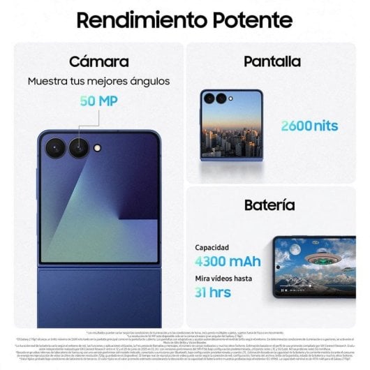 Samsung Galaxy Z Flip7 12GB/512GB Dobrável com Galaxy AI Azul Intenso (Versão Importada UE)