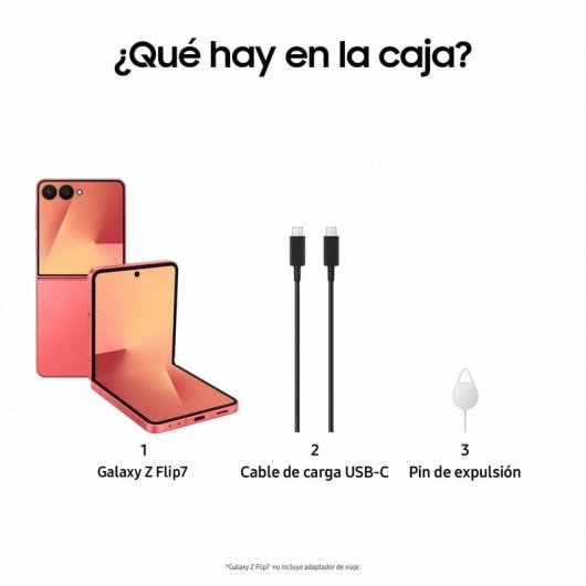 Samsung Galaxy Z Flip7 12GB/256GB Rojo Coral Móvil Plegable con Galaxy AI Versión Importada