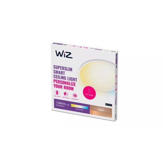 Luz de Teto Inteligente LED 16W Wi-Fi/Bluetooth, 1500lm, Branco, Metal, Regulável, 2700K-6500K