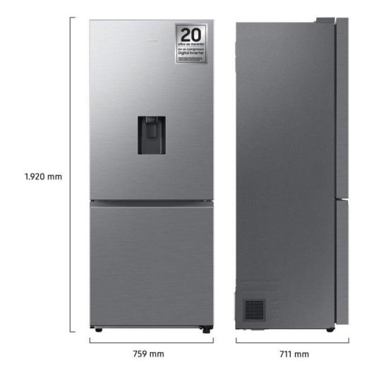 Frigorífico Combi Samsung RB50DG632ES9EF No Frost 192cm 505L E Inox WiFi