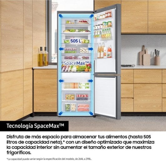 Frigorífico Samsung Series 8 RB50DG632ES9EF Combinado 192cm 505L E Inox SpaceMax No Frost WiFi