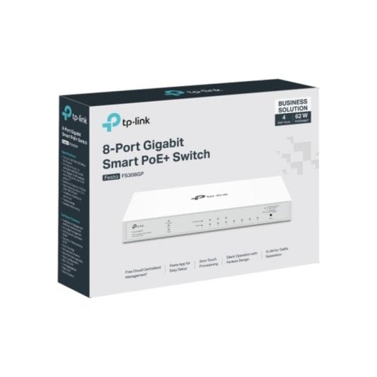 8 Ports Gigabit Managed Switch mit 2 SFP Slots und PoE+ 30W pro Port, 16 Gbit/s Durchsatz