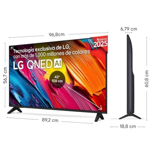 TV LG QNED 43QNED70A6A 43" 4K Ultra HD Smart TV Wifi Nero