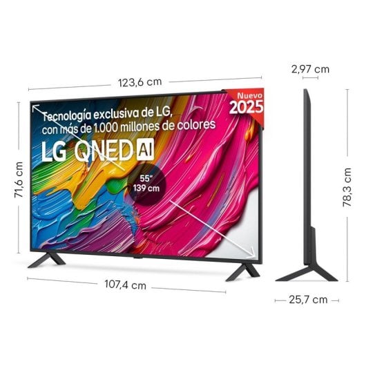 TV LG QNED 55QNED80A6A 55" 4K Ultra HD Smart TV QNED Edge-LED WiFi Bluetooth