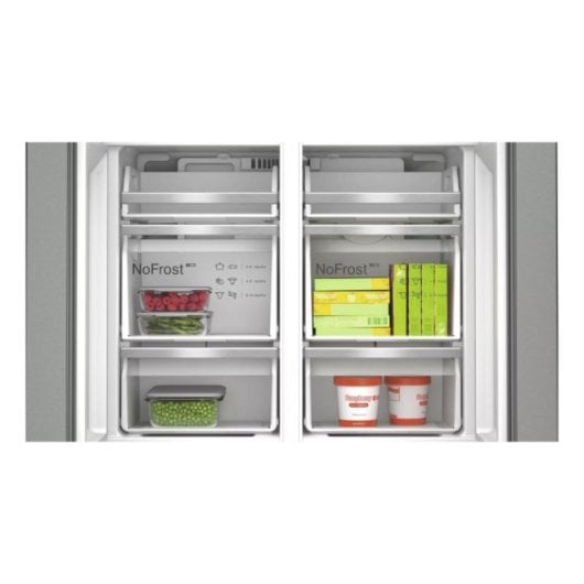 Frigorífico Bosch Americano 183cm 574L E Prateado Dispensador Água/Gelo No Frost MultiAirFlow LED