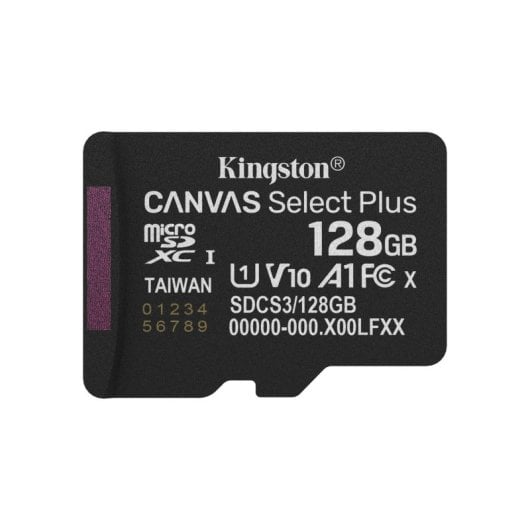 Kingston MicroSDXC 128GB UHS-I V10 A1 150MB/s Negra con Adaptador SD y Protección Resistente