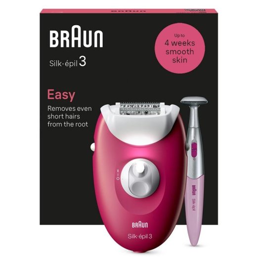 Depiladora Elétrica Braun Silk-épil 3 3-202 20 Pinças Massagem AC Berry