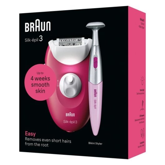 Braun Silk-épil 3 3-202, Fruta del bosque, 20 pinzas, Corriente alterna, Alemania