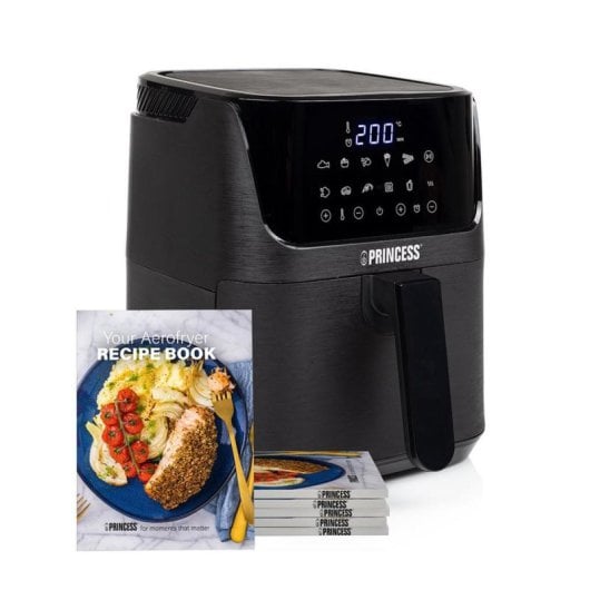 Princess Freidora de Aire Digital 3.5L 1350W Pantalla LCD 10 Programas Táctil Antiadherente Negra
