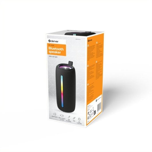 Altavoces Denver Portátil Inalámbrico 10W Bluetooth LED Micrófono MicroSD