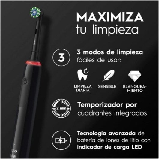 Cepillo Eléctrico Oral-B Tecnología 3 en 1, Control de Presión, 3 Modos, Temporizador, Cabezales Intercambiables