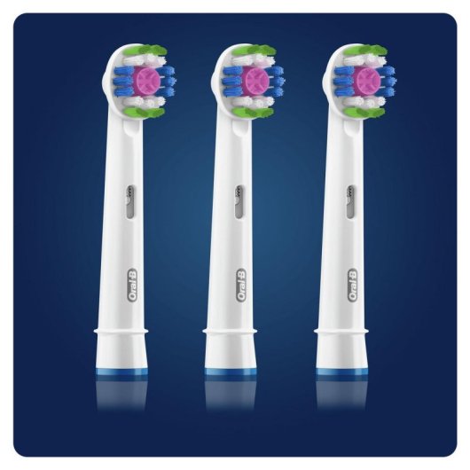 3 Cabeças de Substituição Brancas CleanMaximiser para Oral-B 3D White, 16,35g, Pack de 3 Unidades