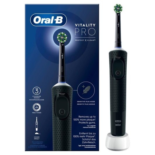 Oral-B Vitality Pro Oszillierende Zahnbürste 3 Modi Timer 1 Bürstenkopf Wiederaufladbar