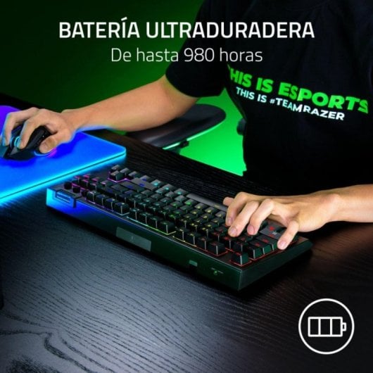 Teclado mecánico Razer BlackWidow V4 Tenkeyless HyperSpeed Layout ES inalámbrico RGB hot swap