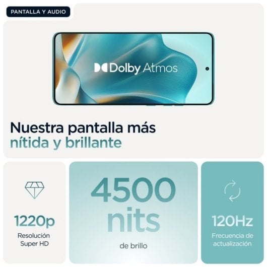 Smartphone Motorola Edge 60 Fusion 5G 8GB 256GB Pantalla pOLED 6.67" TurboPower 68W Turquesa