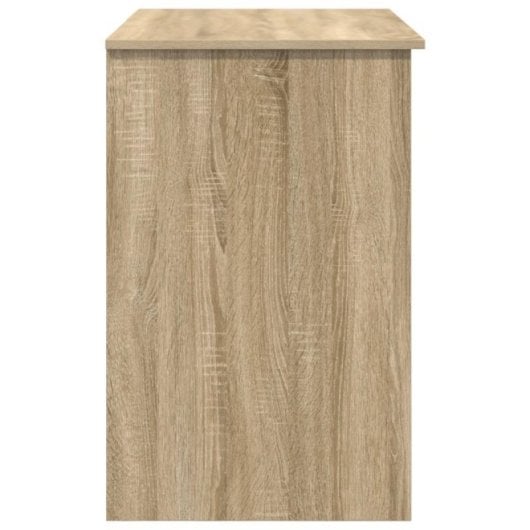 Escritorio Fang blanco compacto, tablero resistente, 1 cajón y estantería lateral