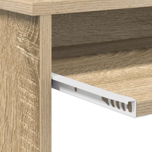Secretária Magali MDF Branco Minimalista com Armazenamento e Design Reversível