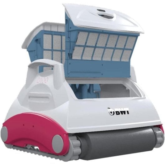 Robot limpiafondos BWT D100, filtración 4D, 90min, navegación giroscopio, cable 16m, piscinas hasta 8m