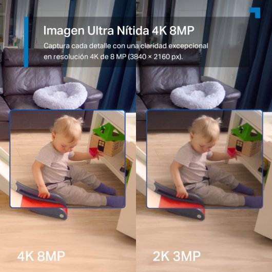 Tapo C260 Cámara de Vigilancia 360º Interior, 4K 8MP, Detección IA Gratuita Avanzada, Reconocimiento Facial, Visión Noct