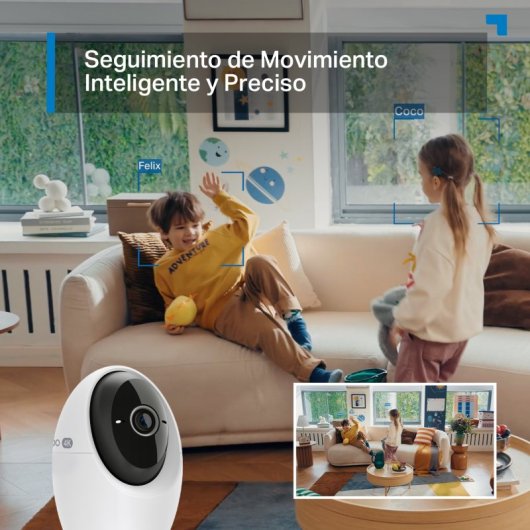 Tapo C260 Cámara de Vigilancia 360º Interior, 4K 8MP, Detección IA Gratuita Avanzada, Reconocimiento Facial, Visión Noct